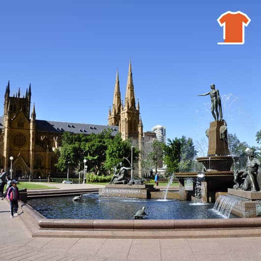 Archibald Fountain in Hyde Park, Sydney. The meeting place of Sydney Bus Tours.